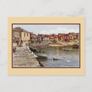 Aquarell St Ives Cornwall Möwen im Hafen Postkarte
