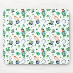 Aquarell-St Patrick Tagesmuster Mousepad