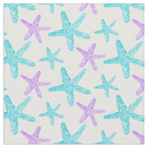 Aquarell Starfish Aquamarines Lila Muster Stoff