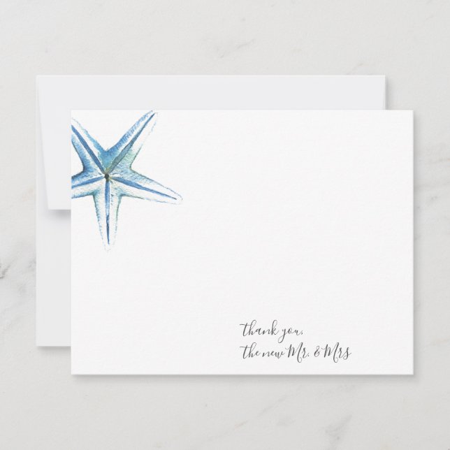 Aquarell Starfish Dankeschön Stationery Note Card Mitteilungskarte (Vorderseite)