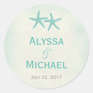 Aquarell Starfish Gustenaufkleber/Umschlag Aufkleb Runder Aufkleber