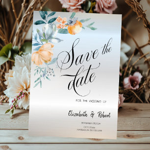 Aquarell Staubblaue Blumen Silber Save The Date