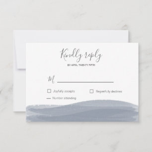 Aquarell Staubblauer Pinselstrich RSVP Karte