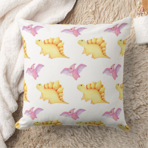 Aquarell Stegosaurus & Pterodactyl Muster Kissen