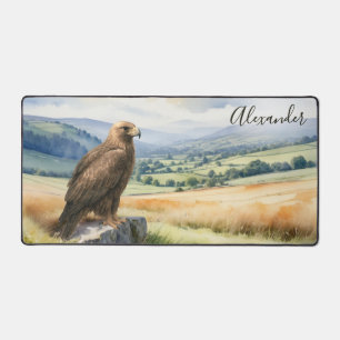 Aquarell Steinadler & Berge Personalisiert Schreibtischunterlage