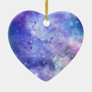Aquarell-Sternenhimmel-Weltraum-Liebhaber-Galaxie- Keramik Ornament