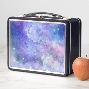 Aquarell-Sternenhimmel-Weltraumliebhaber-Galaxie-S Metall Brotdose