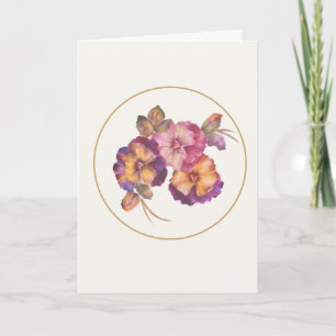 Aquarell-Stiefmütterchen-Blumen "Ich denke an Dich Karte