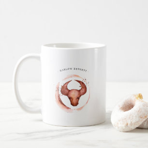 Aquarell Stier Astrologie Sternzeichen Monogramm Kaffeetasse