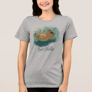 Aquarell-Stil Lustige Capybara Entspannungszitat Tri-Blend Shirt