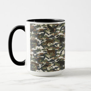 Aquarell-Stil-Tarnung Camo mit Tieren Tasse