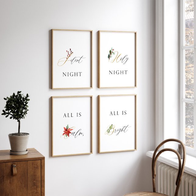 Aquarell Stille Nacht Weihnachtslied Bilderwand Sets (Von Creator hochgeladen)