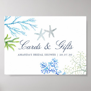 Aquarell-Strand-Brautabschiedskarten und Geschenke Poster