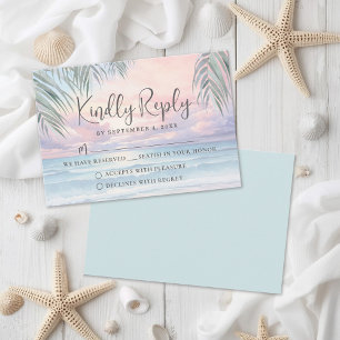 Aquarell Strand Hochzeit Antwortkarte RSVP Karte