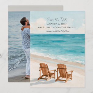 Aquarell-Strand-Hochzeit-Foto Save The Date