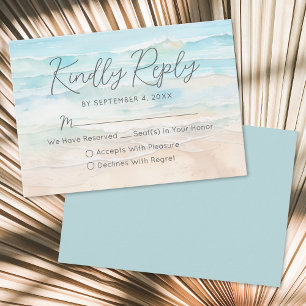 Aquarell-Strand-Hochzeit-RSVP-Antwortkarte RSVP Karte