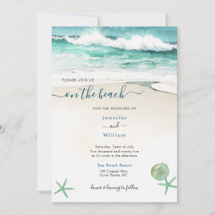 Aquarell-Strand-Hochzeitseinladung Einladung