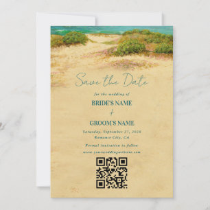 Aquarell-Strand Küsten-Hochzeitsziel Save The Date