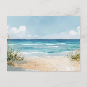 Aquarell Strand Küstenkunst Postkarte