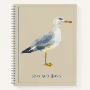 Aquarell Strand Möwe Personalisiert Notizbuch