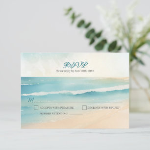 Aquarell-Strand-Ruder-Hochzeit-RSVP-Antwort RSVP Karte