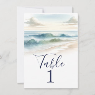 Aquarell Strand Wellen Rustikale Hochzeit Tischnum Einladung