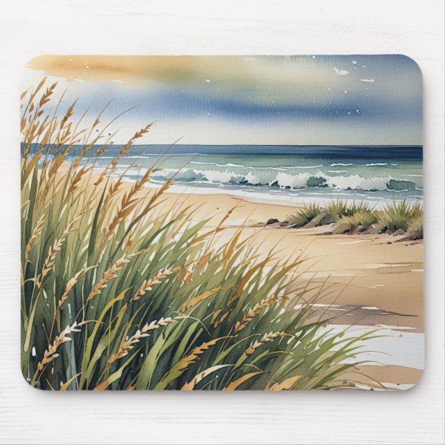 Aquarell Strandgras  Mousepad (Vorne)