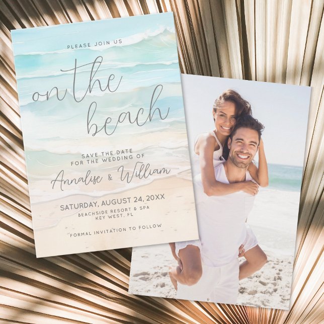 Aquarell Strandhochzeit Save The Date (Watercolor On The Beach Wedding Save the Date)