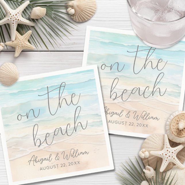 Aquarell Strandhochzeit Serviette (Watercolor On The Beach Wedding Napkins)