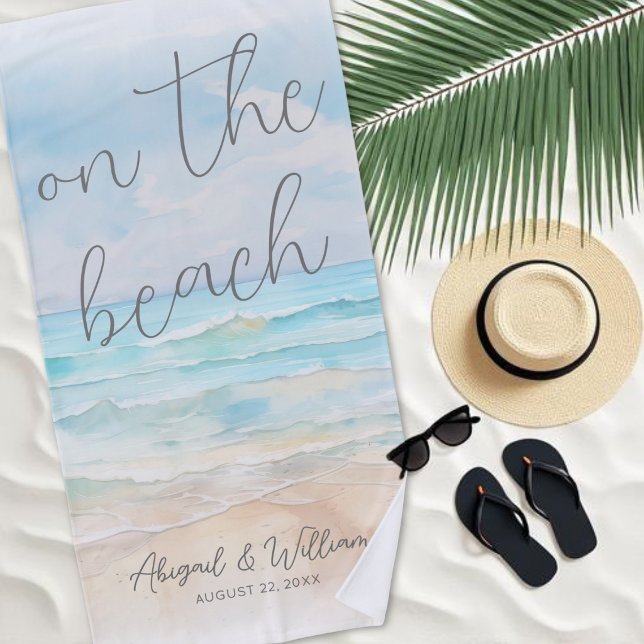 Aquarell Strandhochzeit Strandtuch (Watercolor On The Beach Wedding Towel )