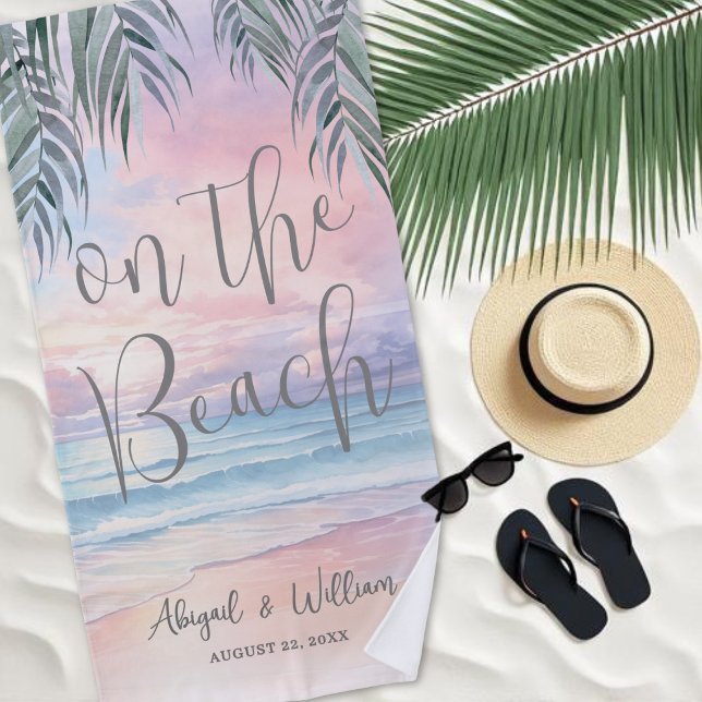 Aquarell Strandhochzeit Strandtuch (Watercolor On The Beach Wedding Towel )