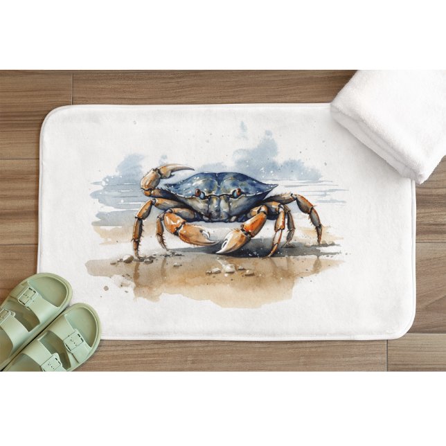 Aquarell-Strandkrabbe Badematte (Von Creator hochgeladen)