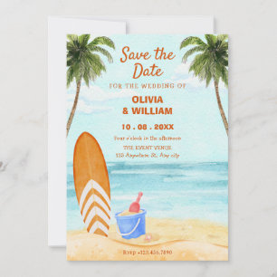 Aquarell Strandparadies Hochzeit Save The Date