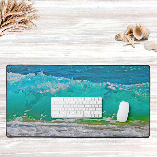 Aquarell-Strandwellen Blaues Sommerdesign Schreibtischunterlage