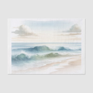 Aquarell Strandwellen Küstenstrand Hochzeit Seidenpapier