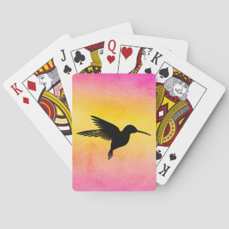 Aquarell-strukturierter Kolibri-Spielkarten Spielkarten