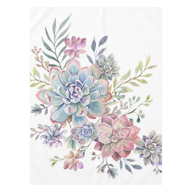 Aquarell Succulent Tischdecke (Vorderseite)