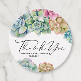 Aquarell Succules Summer Baby Dusche Danke Geschenkanhänger