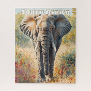 Aquarell Südafrikanischer Elefant Natur Puzzle