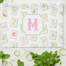 Aquarell Südlicher Sommer Mahjong-Kacheln Monogram