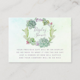 Aquarell Sukkulenten Baby Shower Display Dusche Begleitkarte