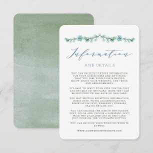 Aquarell Sukkulenten Garten Hochzeit Info Karte