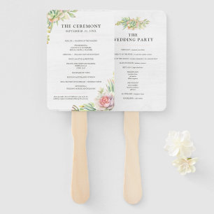 Aquarell Sukkulenten Hochzeitsprogramm & Partyüber Fächer