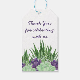Aquarell Sukkulenten Kaktus Garten Danke Favor Geschenkanhänger