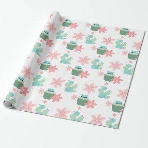 Aquarell Sukkulenten Pflanzen Geschenkpapier