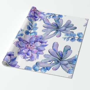 Aquarell Sukkulenten Pflanzen Geschenkpapier