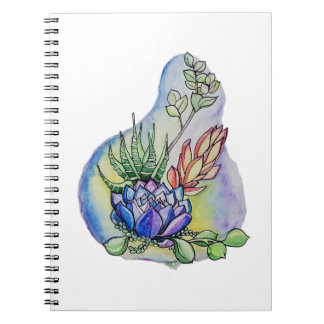 Aquarell Sukkulenten-Sträußchen-Illustration Notizblock