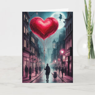 Aquarell-Surreal-Kunst träumerische Valentinstagsk Karte