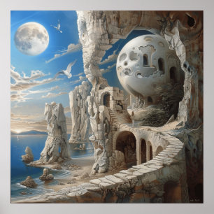 Aquarell-Surrealismus-Kunstposter Poster