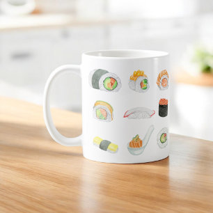 Aquarell-Sushi-Rollen Kaffeetasse